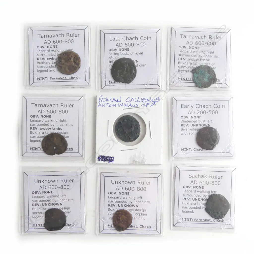 9 ANCIENT COINS; TARNAVACH ETC 20mm dia Image 1++