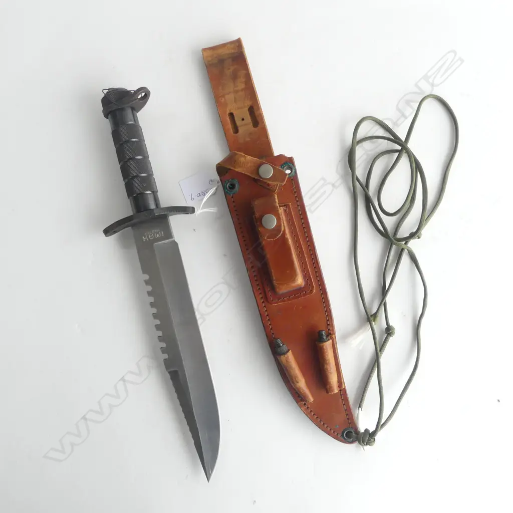 Vintage 'Imax Master' Seki Japan 15" Fixed Bowie Survival Knife. XL Size. In leather sheath Image 1++