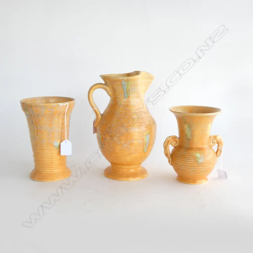 2 BESWICK VASES  & TALL JUG H250MM MATCHING ORANGE COLOURS  Image 1++