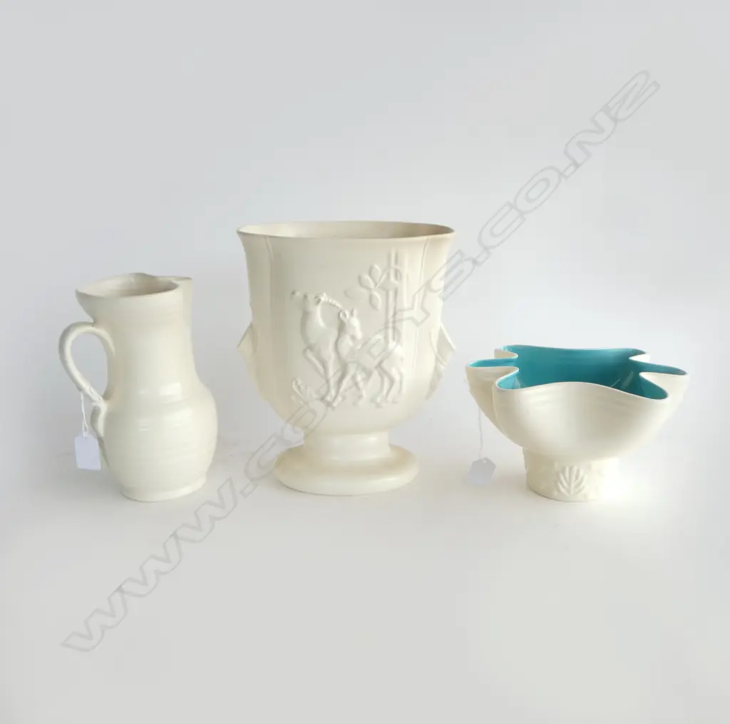 BESWICK WHITE COLOUR JUG H200MM & 2 VASES H250MM TALLEST Image 1++