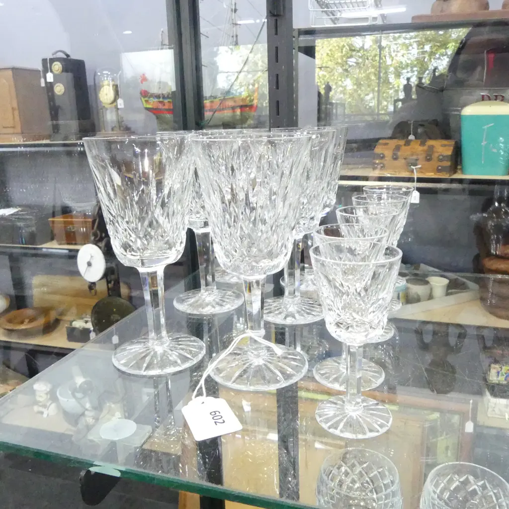 11 WATERFORD LISMORE GLASSES; 6x H.140mm (1 w. rim chip), 5x H.90mm Image 1++