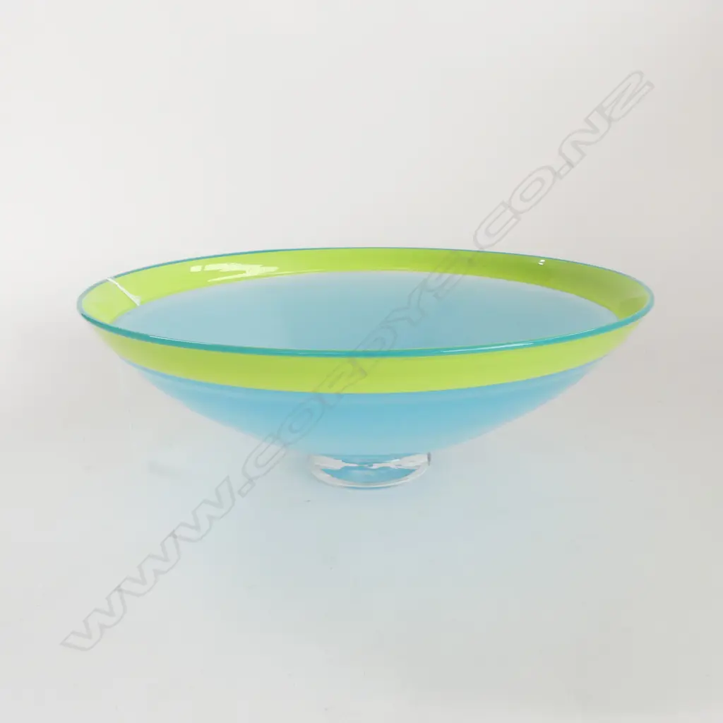 HOGLUND ART GLASS BOWL, SIGNED H.130mm, 350mm dia Image 1++