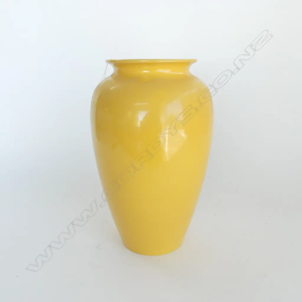 YELLOW GLAZED BRETBY POTTERY VASE w. HOLE FOR TABLE LAMP CONVERSION H.320mm Image 1++