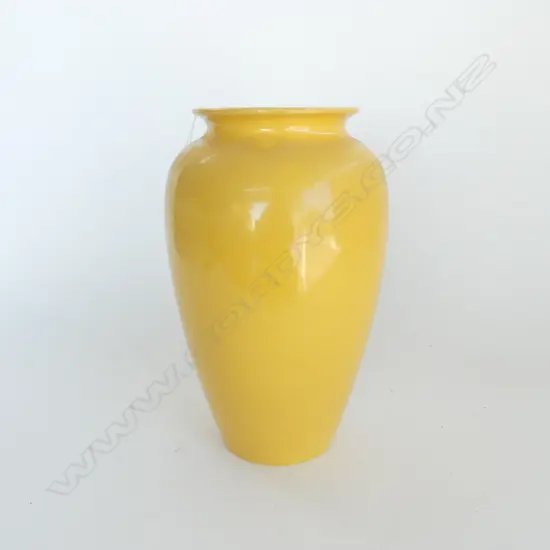 YELLOW GLAZED BRETBY POTTERY VASE w. HOLE FOR TABLE LAMP CONVERSION H.320mm