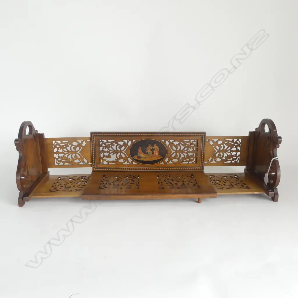 ANTIQUE WOODEN EXPANDING BOOKSHELF W.650, 390mm Image 1++