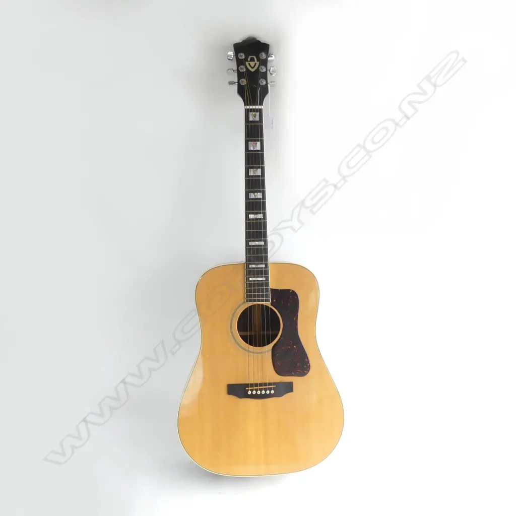 Vintage Kansas W-250 ACOUSTIC GUITAR Made by Kiso Suzuki w mop & abalone inlaid neck. Inlaid back. L.1065mm Image 1++