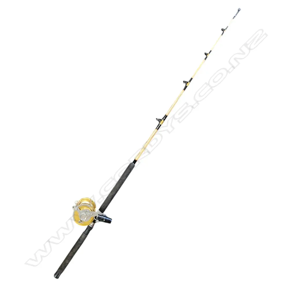USA GOLDEN PENN  50TW INT.II REEL on FISHING ROD (BIG GAME) . penn 1.75m + heavy/fast 15-24kg. Image 1++