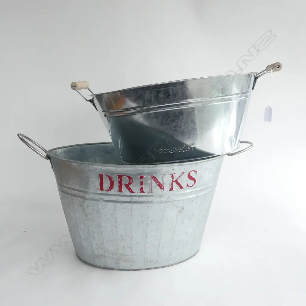 2 METAL CHAMPAGNE BUCKETS W.440mm Image 1++