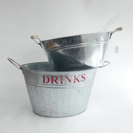 2 METAL CHAMPAGNE BUCKETS W.440mm