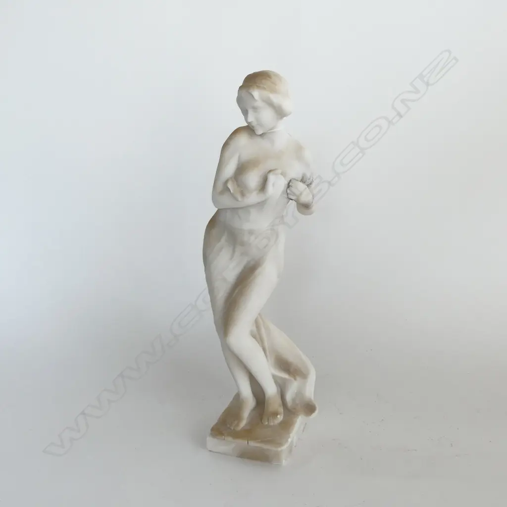 VINTAGE CARVED MARBLE FIGURINE  ONE ARM REPAIRED H360MM Image 1++