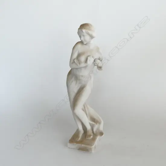 VINTAGE CARVED MARBLE FIGURINE  ONE ARM REPAIRED H360MM