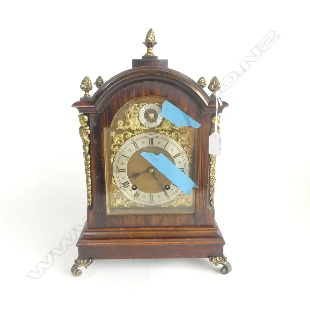 GEORGIAN STYLE BRACKET CLOCK w. ORMOLU MOUNTS H.420mm (GLASS NEEDS REPLACING) Image 1++