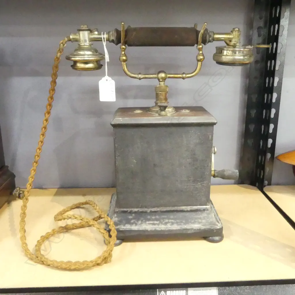 TYPE B ERICCSON MAGNETO 1920S TELEPHONE, ORIGINAL METAL HANDPIECE Image 1++