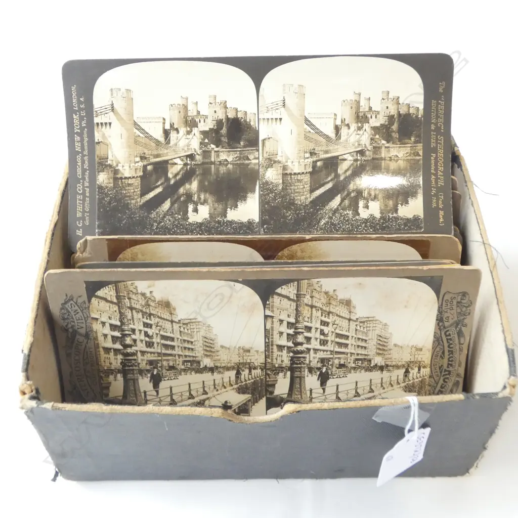 68 ANTIQUE STEREOVIEW CARDS UK, LONDON, BRIGHTON, CONWAY CASTLE ETC  Image 1++