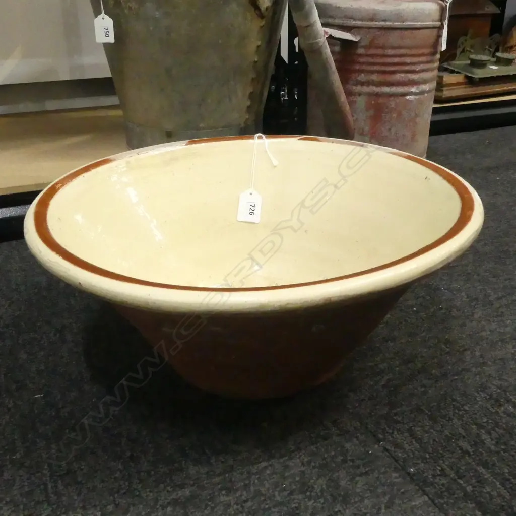 FRENCH 19thC DAIRY BOWL 370mm dia Image 1++