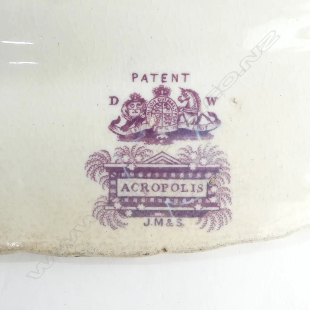 3 VICTORIAN PLATTERS – STAFFORDSHIRE ‘ACROPOLIS’, MINTON ‘CHINESE DRAGON & BIRD’, AND RALPH HAMMERSLEY & SON ‘POPPY’, L. Image 1++