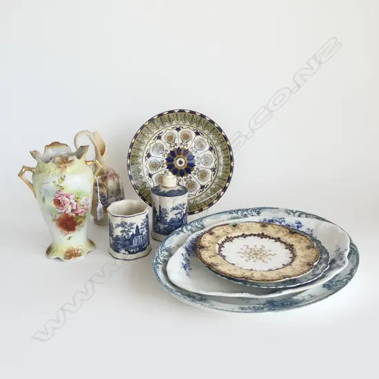 9 PCES. ASST CHINA; PLATES, DISHES, VASES (FAULTS) 