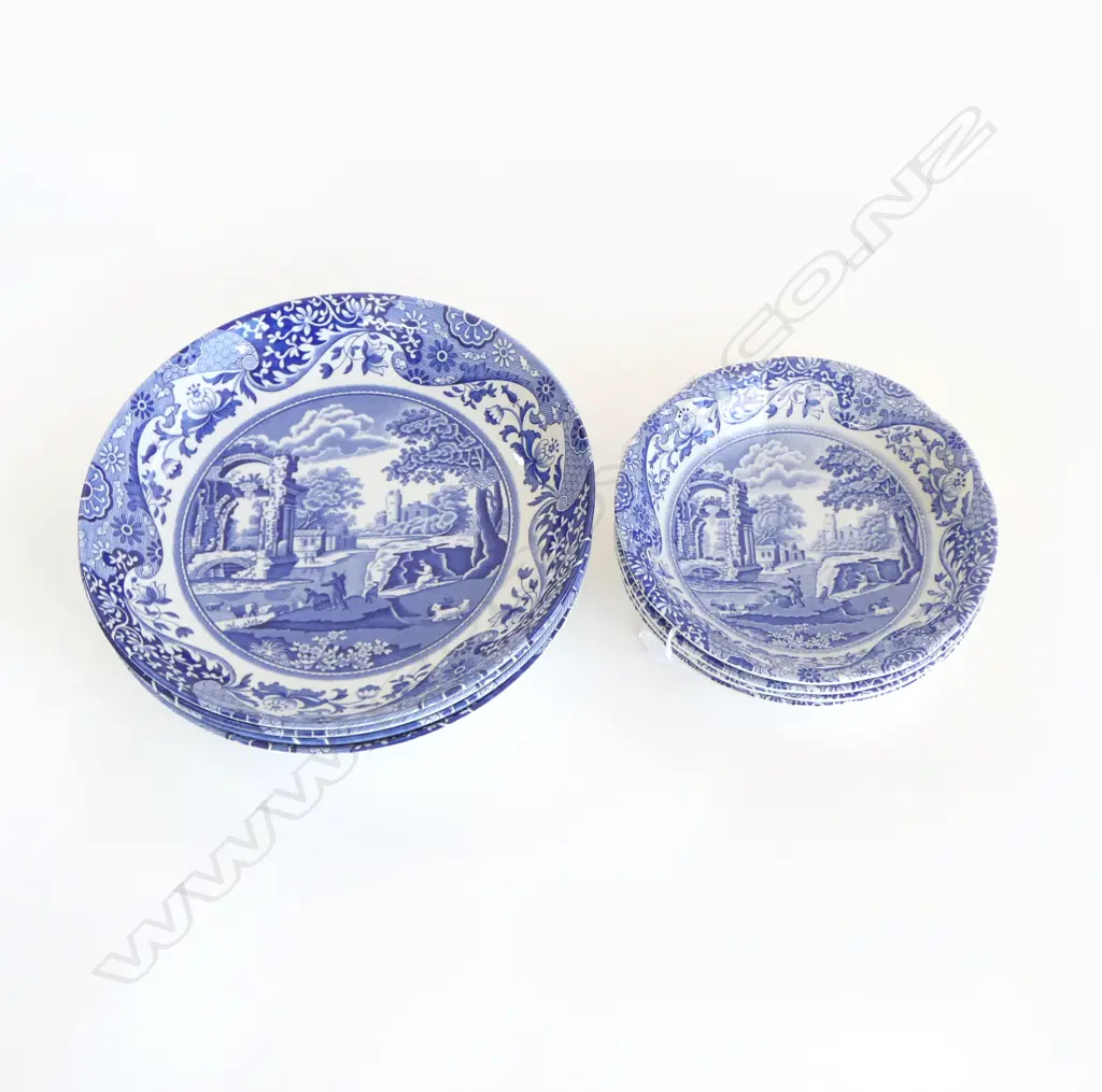8 SPODE ITALIAN BOWLS; 4 CEREAL 165mm dia, 4 PASTA 225mm dia Image 1++