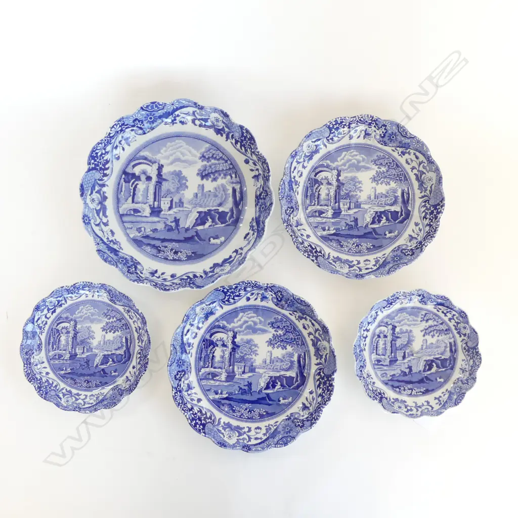 5 SPODE ITALIAN BOWLS, SMALLEST w. HAIRLINE 170 - 255mm dia Image 1++