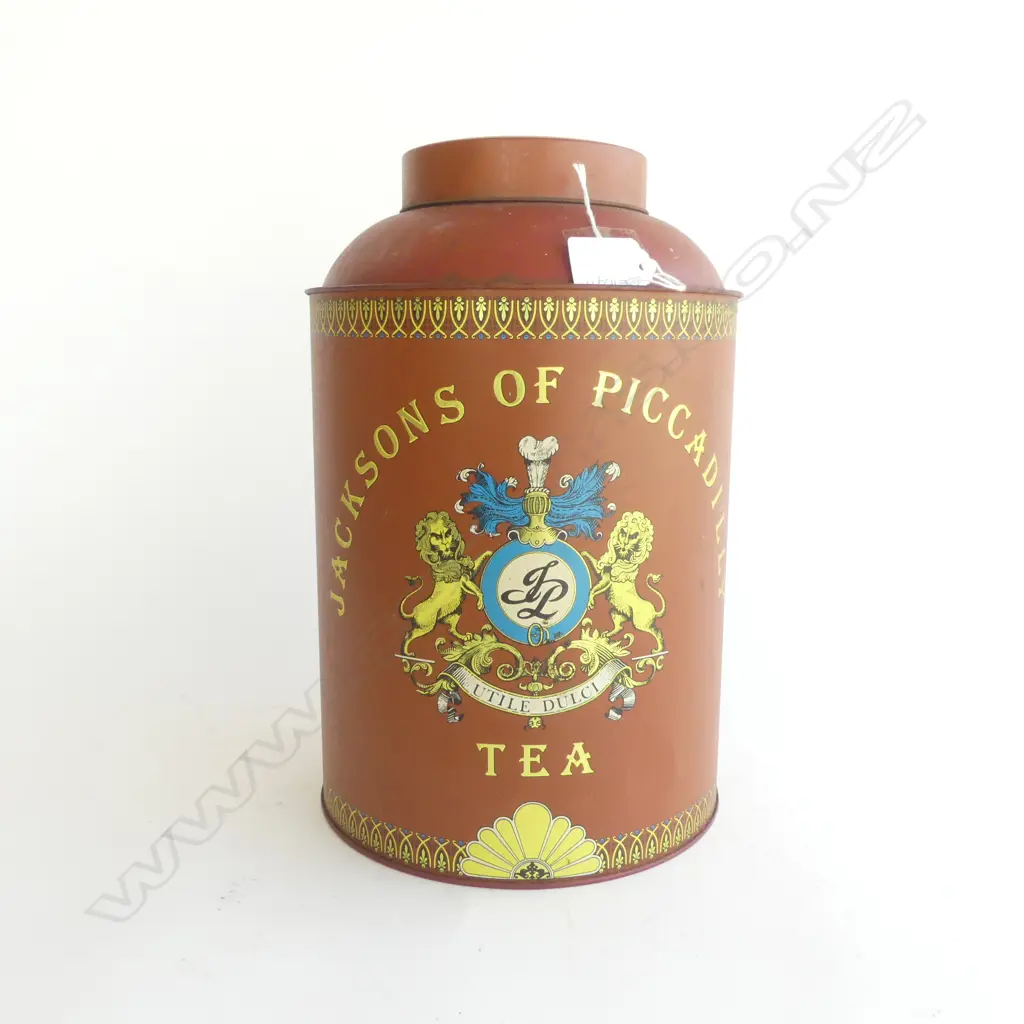 LG METAL TEA CADDY 'JACKSONS OF PICCADILLY' H.320mm Image 1++