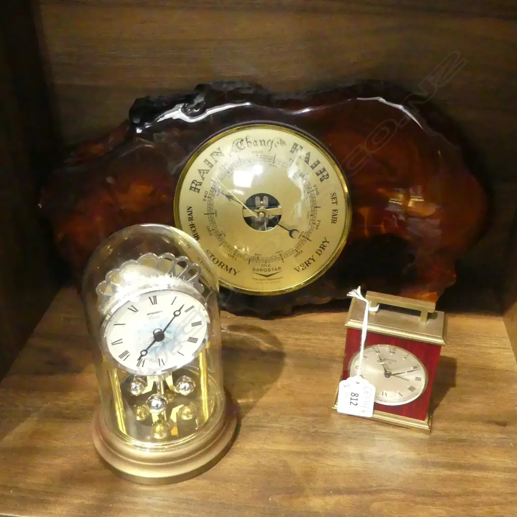 FRENCH BAROMETER W.370mm + 2 CLOCKS Image 1++
