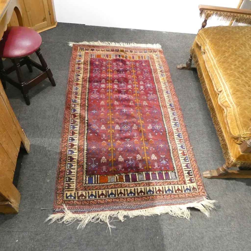 HAND KNOTTED ALL WOOL RUG 1900x1080mm PAKISTAN Image 1++