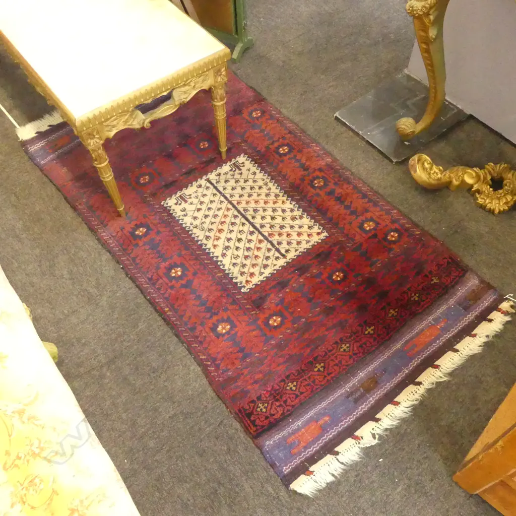HAND KNOTTED ALL WOOL RUG 1500x780mm overall size Image 1++