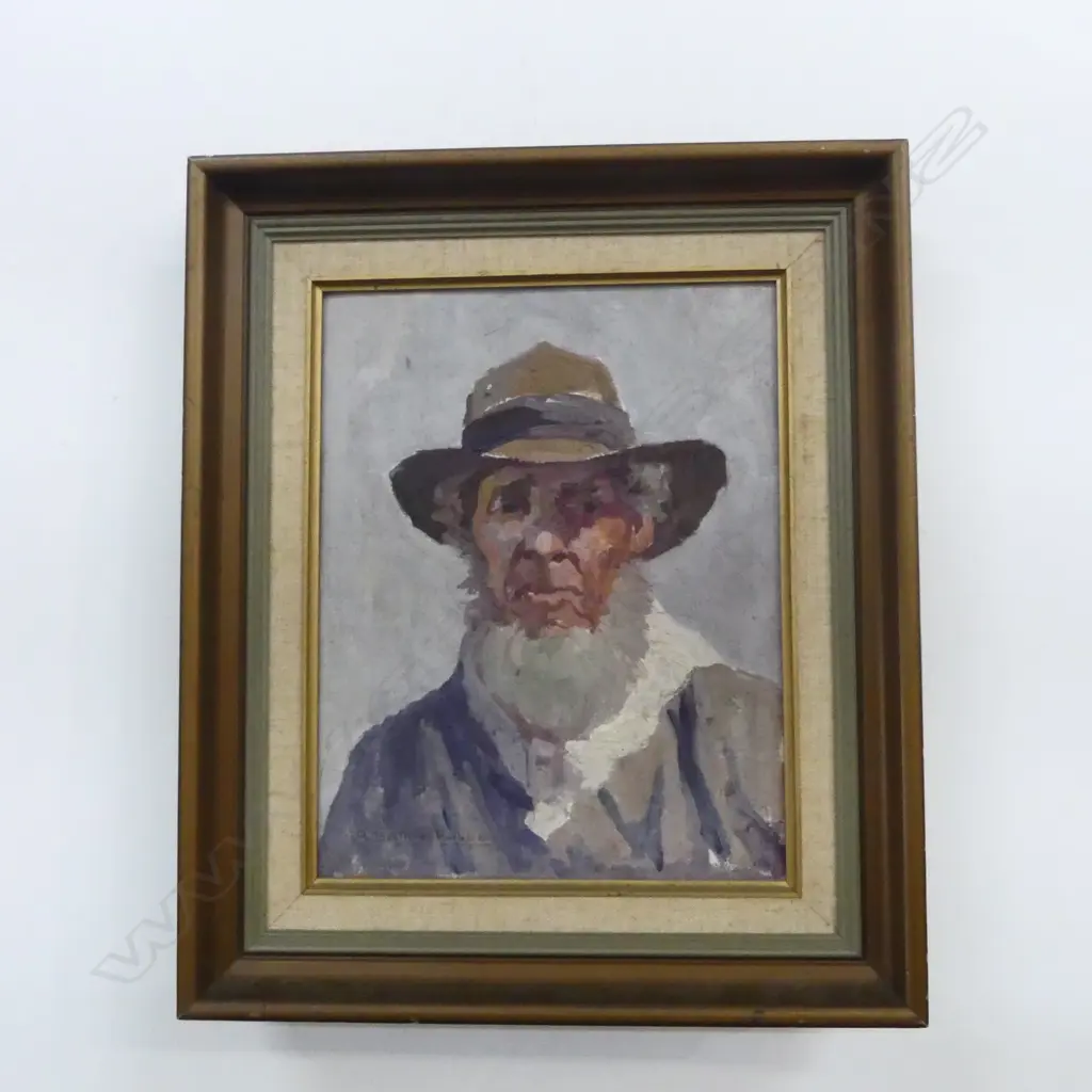 ANTHONY DATTILO RUBBO (1870-1955), PORTRAIT OF A BEARDED GENTLEMAN, OIL ON BOARD 310x240mm Image 1++