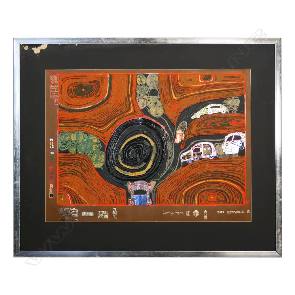 HUNDERTWASSER 'CRUSADE OF THE CROSSROADS' LITHOGRAPH 2075/3000 440x590mm Image 1++