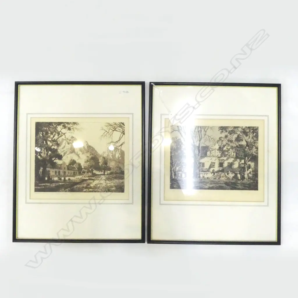 2 SIGNED FRAMED ETCHINGS 250x290mm Image 1++