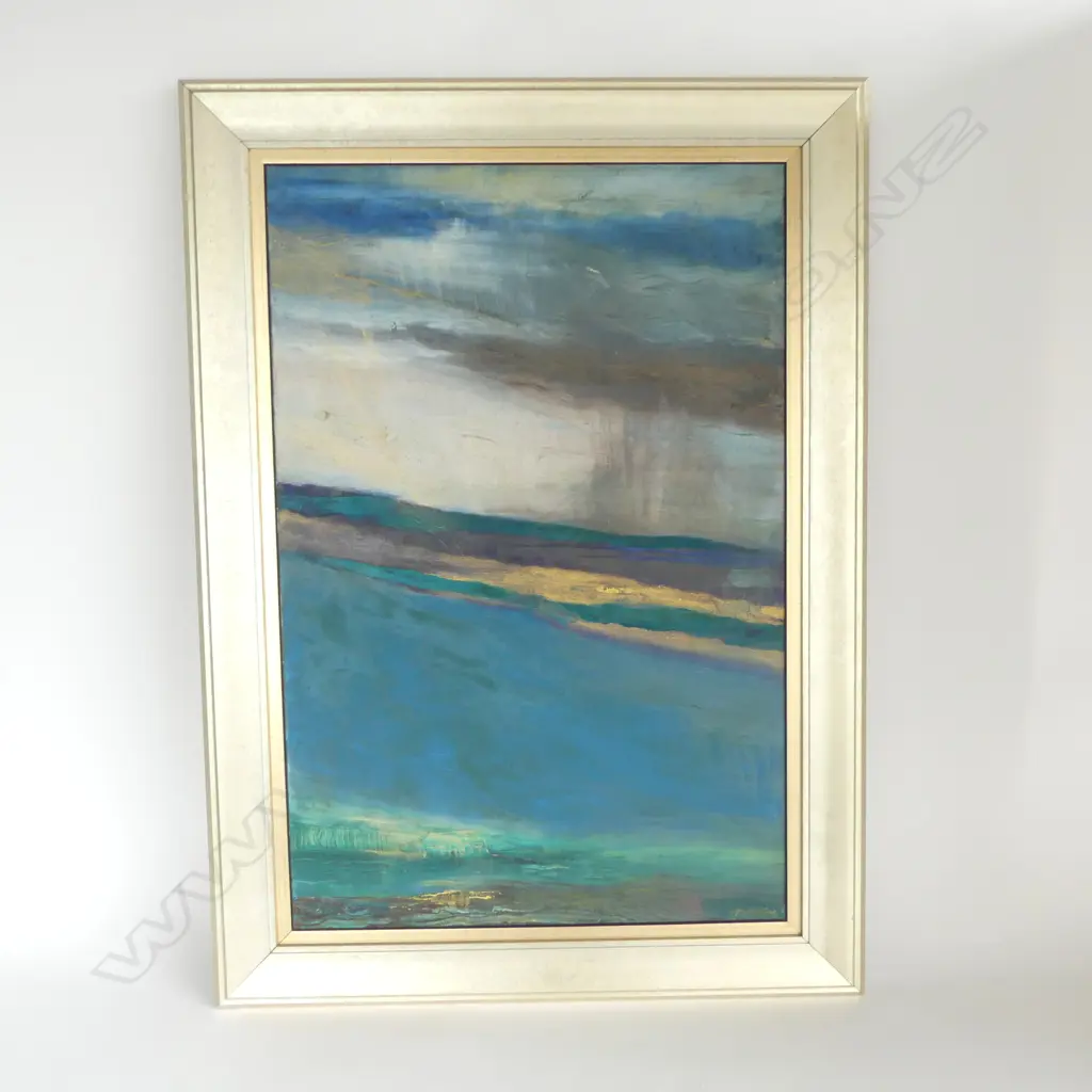 ANTONY WARNES 'BLUE LANDSCAPE' ACRYLIC on CANVAS, signed, 760 x 500mm Image 1++