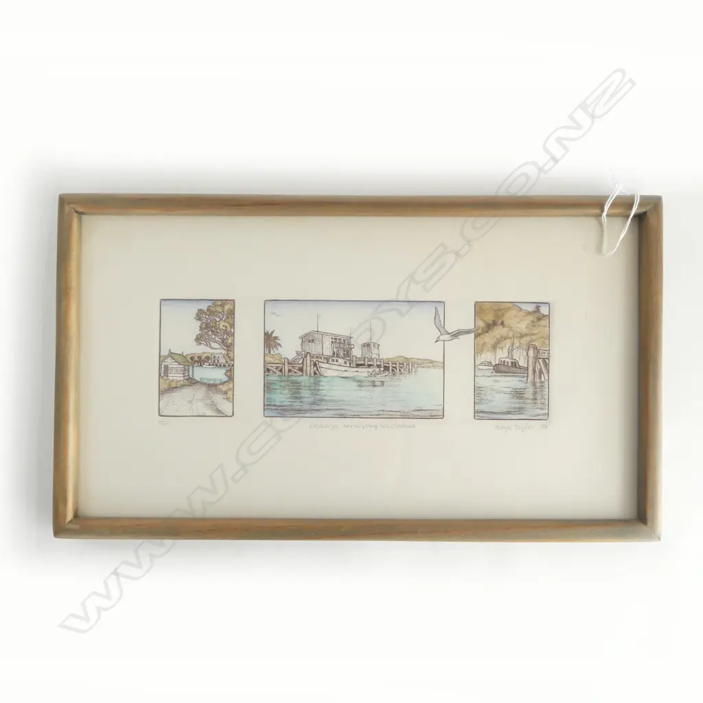 NUMBERED SIGNED PRINT MARYE TAYLOR 88 WHITIANGA HARBOUR H200 L370MM Image 1++