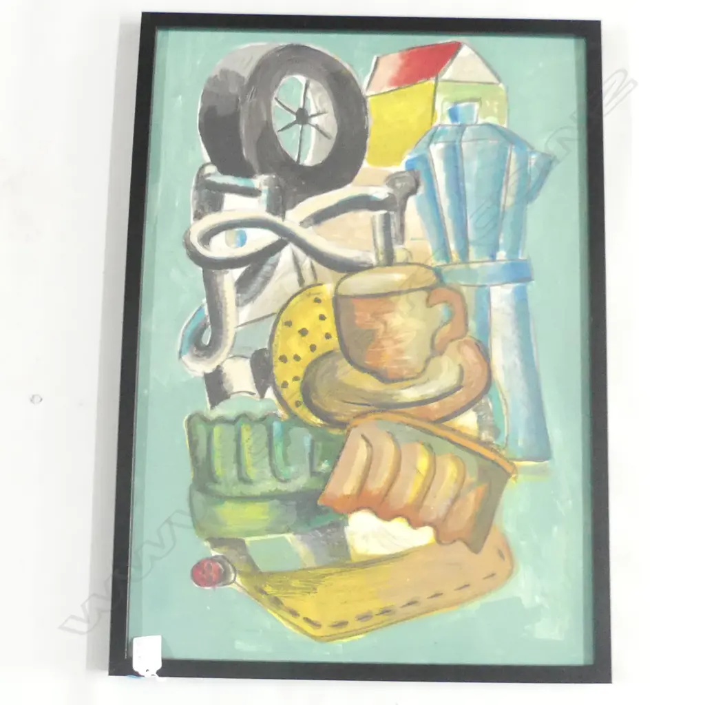 JONES, Robert (NZ 1943-), Homage to Arambildo, Acrylic on paper, signed, 580mm x 400mm Image 1++