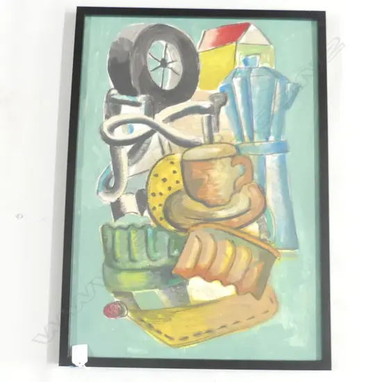 JONES, Robert (NZ 1943-), Homage to Arambildo, Acrylic on paper, signed, 580mm x 400mm