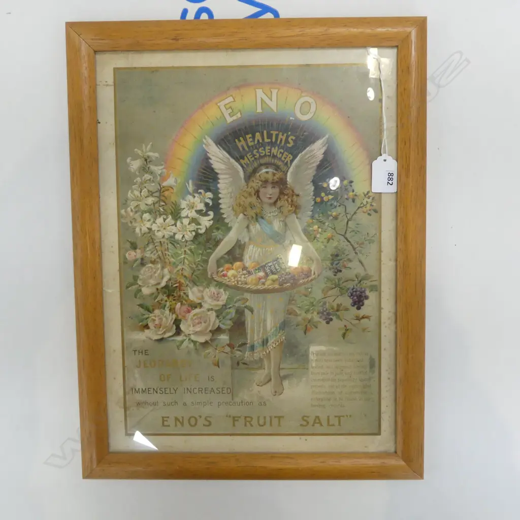 FRAMED VINTAGE 'ENO' POSTER 400x290mm Image 1++