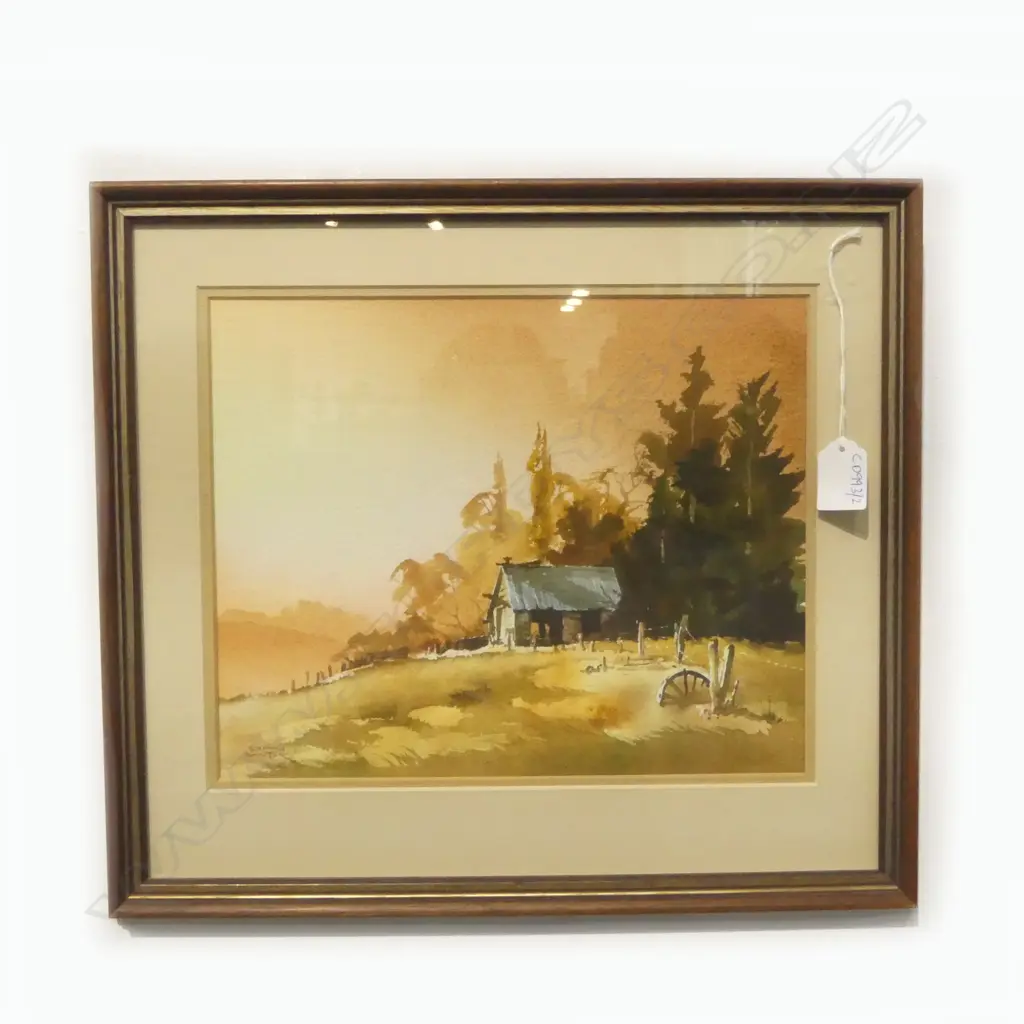 BRIAN BAXTER, LANDSCAPE w. SHED, WC 240x300mm Image 1++