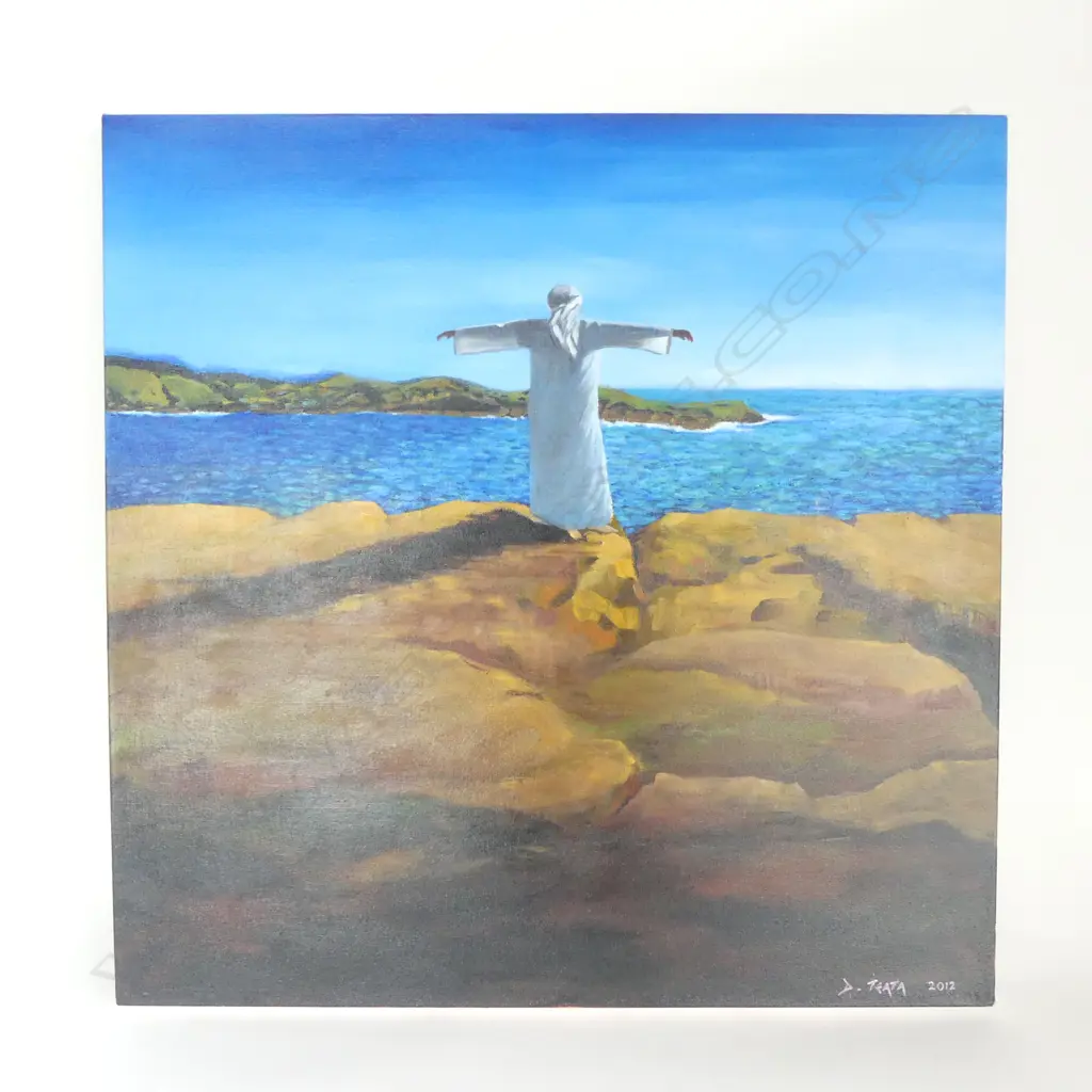 DAVID TEATA 'LUSH MOMENT' OIL on CANVAS, signed & dated 2012, 760 x 760mm Image 1++