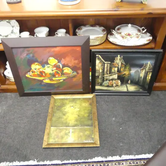 3 SIGNED & FRAMED OIL ON BOARDS 
