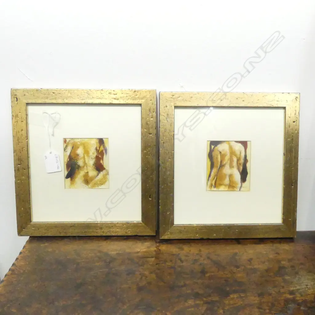NICKI CRYER, SMALL NUDE 'II' & 'IV', OILS, 80x75mm Image 1++