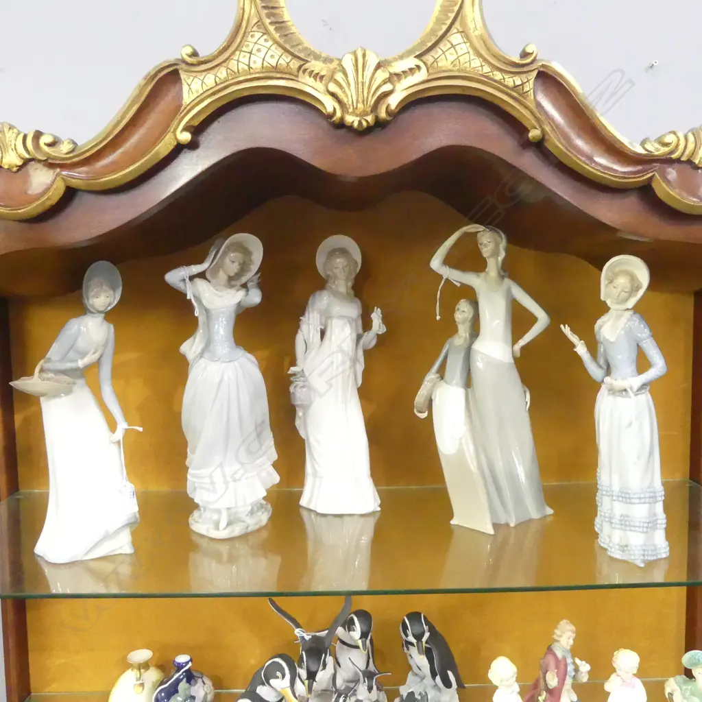 3 LLADRO LADY FIGURINES + NAO FIGURE H.370mm & OTHER (FAULTS) (5) Image 1++