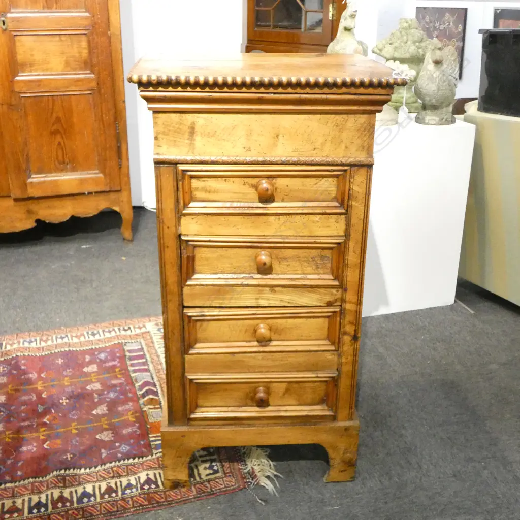 RUSTIC WOODEN 4 DRAWER TALL BOY 580x455x1065mm Image 1++