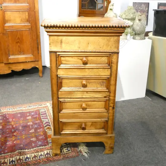 RUSTIC WOODEN 4 DRAWER TALL BOY 580x455x1065mm