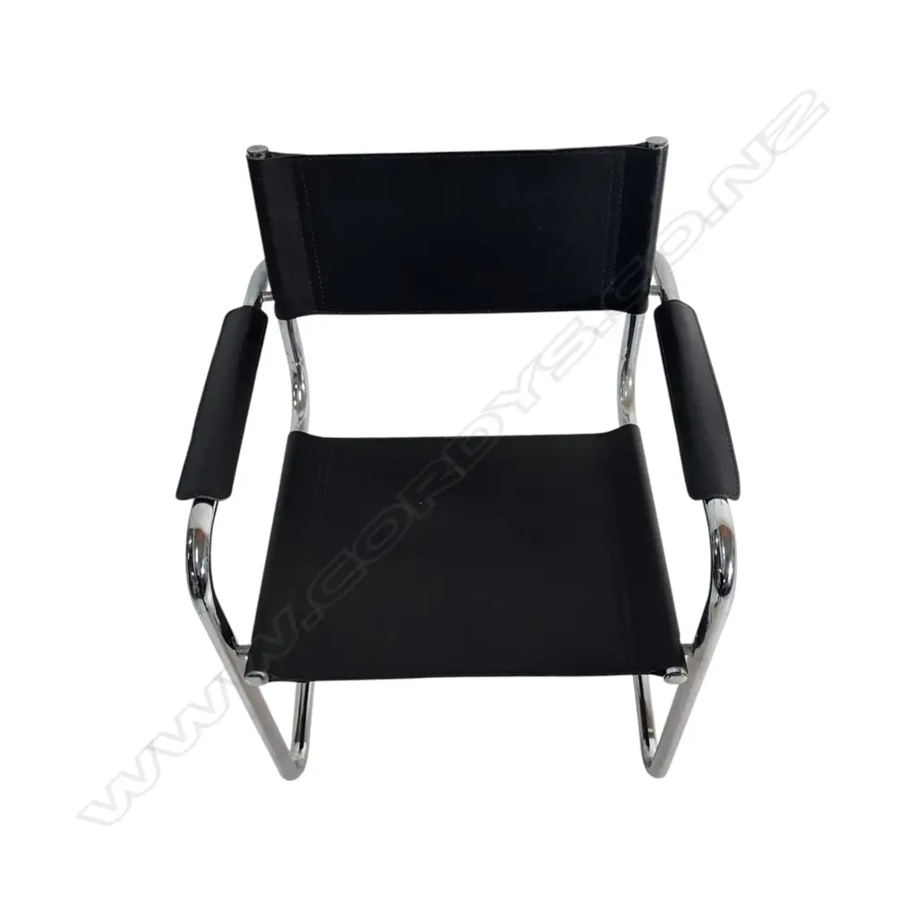 MID CENTURY 'MART STAM' STYLO armchair chrome tube steel and leather, cantilever chair dimensions: height: 71 mm, width: Image 1++