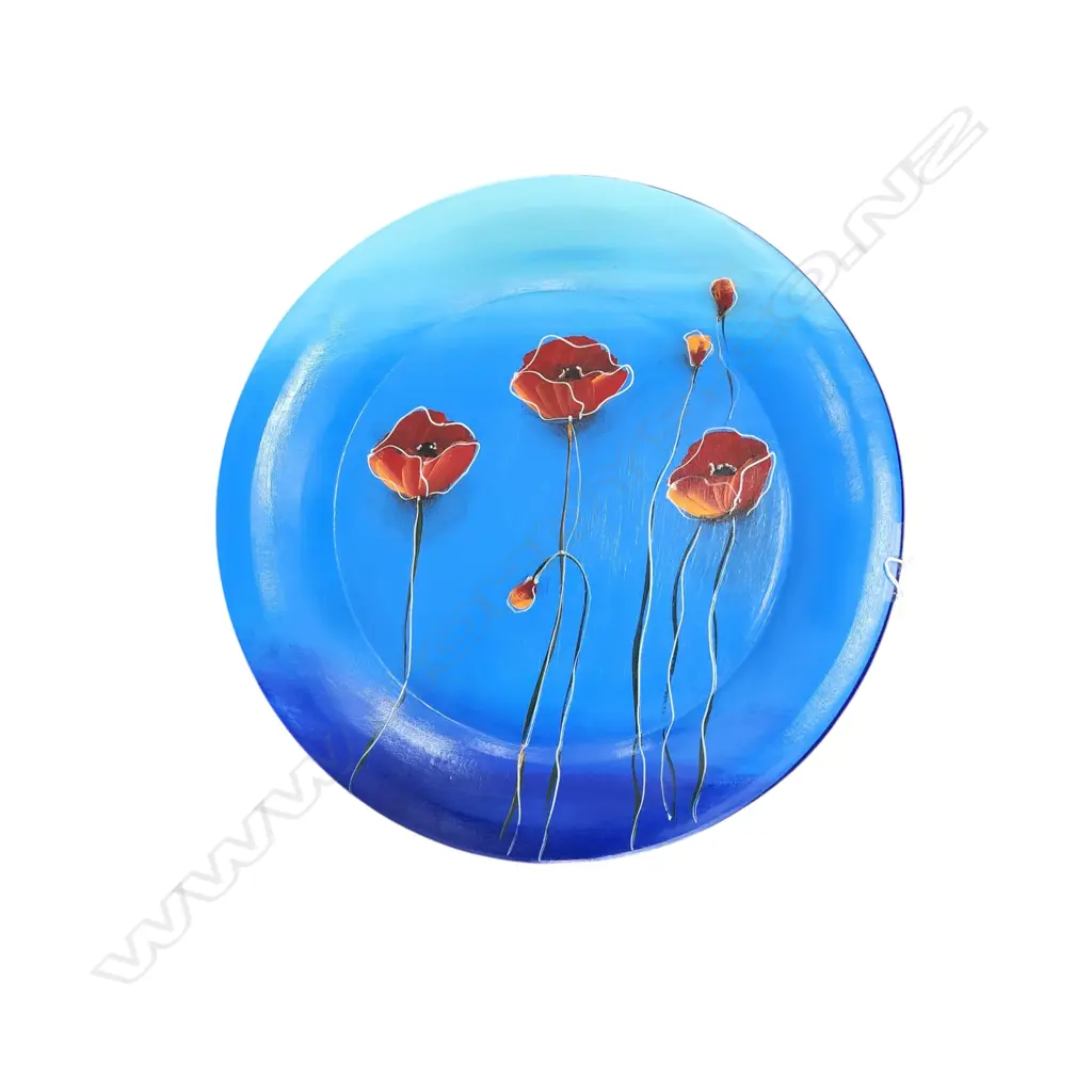 POPPY PLATTER - HAND-PAINTED CERAMIC PLATE - 510 MM Image 1++