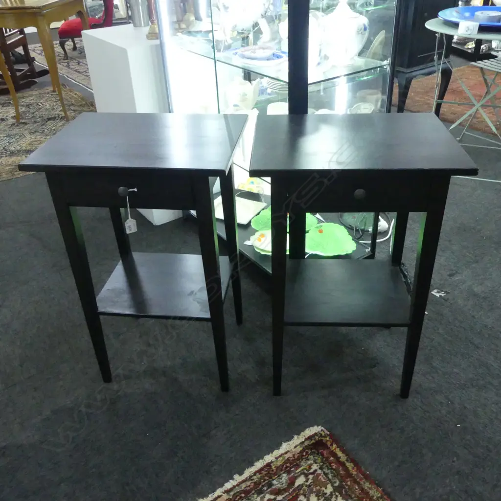 PR EBONISED BEDSIDE TABLES 460x350x705mm Image 1++