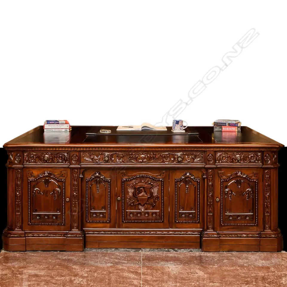 US NATIONAL ARCHIVES HIGH-QUALITY REPROD. OVAL OFFICE 'RESOLUTE' DESK, 1820x1230x800mm, (RETAILS US$9000), minor losses Image 1++