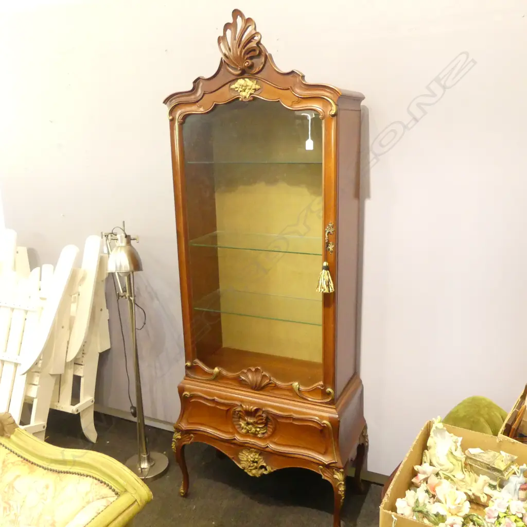 FRENCH STYLE VITRINE CABINET 730x410x2180mm Image 1++