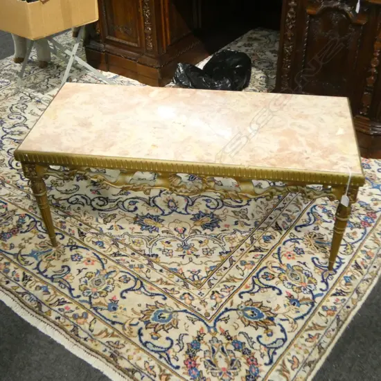GILT FRENCH STYLE MARBLE TOP COFFEE TABLE 1020x460x420mm