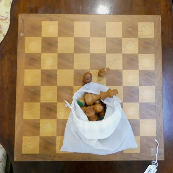 WOODEN CHESS SET + BOARD 