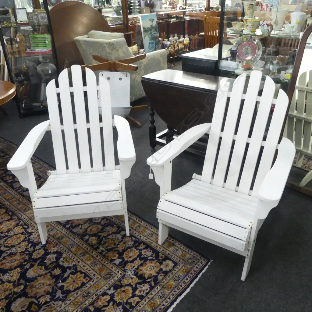 PR WHITE FOLDING CAPE COD ADIRONDACK CHAIRS Image 1++